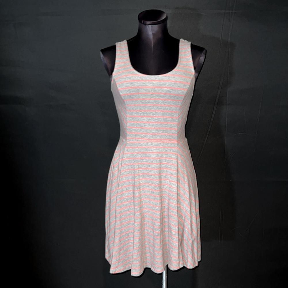 Mossimo Supplyco Gray&Coral Striped Skater Dress!